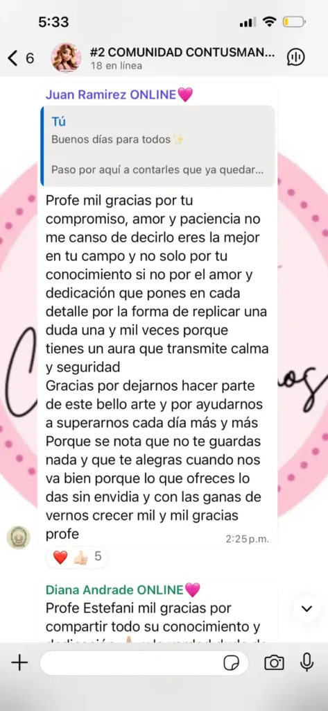 Testimonio de Juan Ramírez en el grupo de la comunidad del curso de velas artesanales de Stefany Querubín